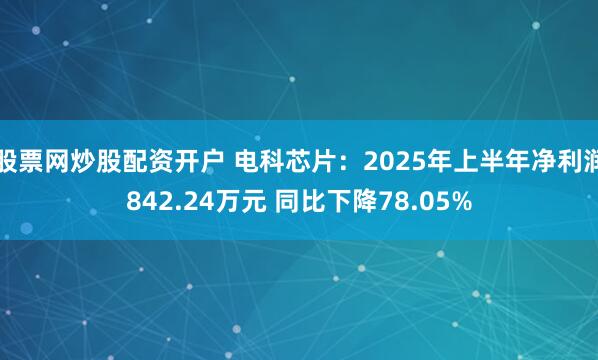 股票网炒股配资开户 电科芯片：2025年上半年净利润842.24万元 同比下降78.05%